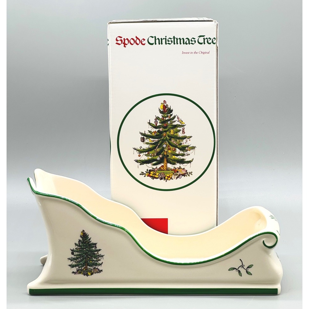 Spode Christmas Tree Sleigh Centerpiece Planter Server S3324-A1 England